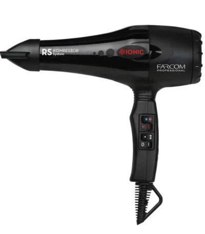 Επαγγελματικό πιστολάκι μαλλιών της Farcom, διαθέτει υψηλή ισχύ με δυνατή ροή αέρα για γρήγορο στέγνωμα και φορμάρισμα των μαλλιών.