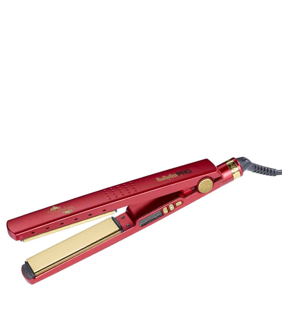 Babyliss Pro BAB3091RDTE Πρέσα Μαλλιών. Επαγγελματικό straightener μαλλιών σε κόκκινο χρώμα, με πλάκες τιτανίου σε χρυσό χρώμα και ιονική τεχνολογία.