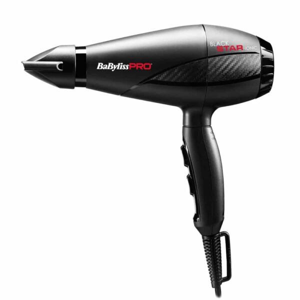 Babyliss Pro BAB6250IE Star Ionic Επαγγελματικό Πιστολάκι μαλλιών 2200W Μαύρο. Ταχύτητες Αέρα: 6. Κουμπί κρύου αέρα για το κλείδωμα του τελικού φινιρίσματος