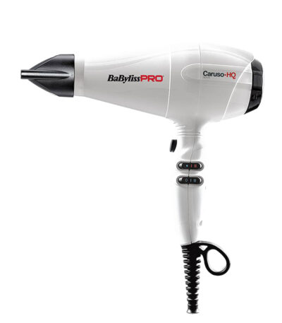 Babyliss Pro BAB6970WIE Caruso Ionic Ισχυρό επαγγελματικό Πιστολάκι μαλλιών 2400W Λευκό που διαθέτει κινητήρα AC υψηλής απόδοσης και μεγάλης διάρκειας ζωής