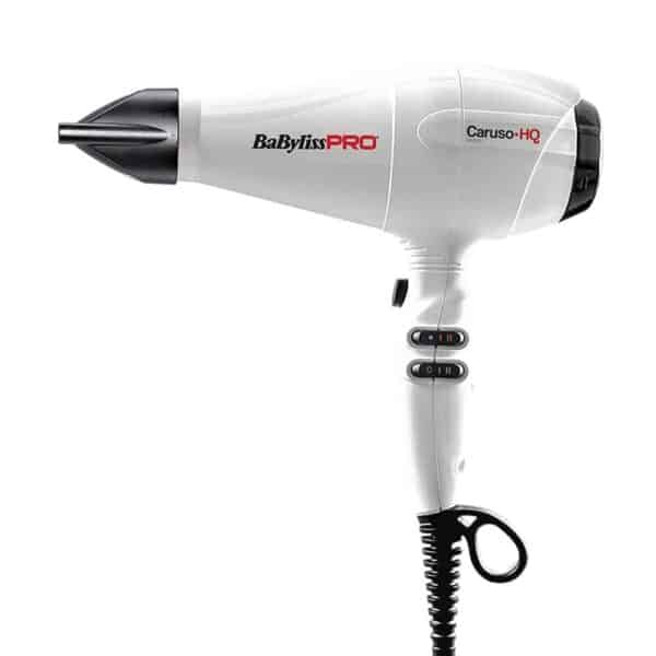 Babyliss Pro BAB6970WIE Caruso Ionic Ισχυρό επαγγελματικό Πιστολάκι μαλλιών 2400W Λευκό που διαθέτει κινητήρα AC υψηλής απόδοσης και μεγάλης διάρκειας ζωής