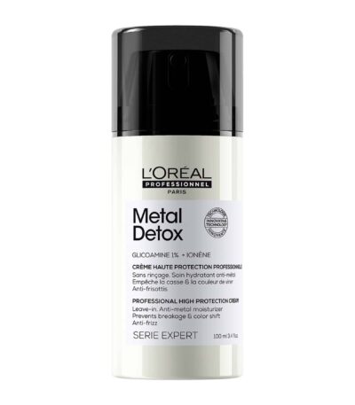 L'Oreal Professionel Metal Detox Leave In Cream 100ml Leave-In Κρέμα Προστασίας Μαλλιών Κατα Των Μεταλλικών Στοιχείων Αφαιρεί τα μεταλλικά στοιχεία αποτρέποντας  το σπάσιμο της τρίχας & το ξεθώριασμα χρώματος. Προστασία από τη θερμότητα & την UV ακτινοβολία. Μαλλιά πιο δυνατά & λαμπερά. 87% λιγότερο σπάσιμο της τρίχας.