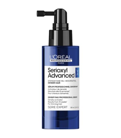 L'Oreal Professionnel Serioxyl Denser Hair Serum 90ml Denser Hair Density Activator Ορός Μαλλιών Για Πυκνότητα - Serioxyl Advanced Μειώνει την τριχόπτωση, για πιο πλούσια μαλλιά. Αποτελέσματα σε 6 εβδομάδες*. * Κλινική μελέτη με συμμετοχή 130 ατόμων, για 6 εβδομάδες.