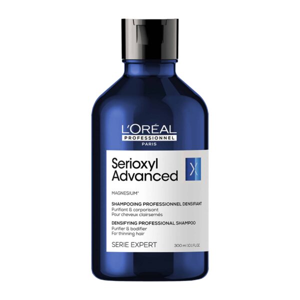 L'Oreal Professionnel Serioxyl Density Σαμπουάν 300ml Σαμπουάν Για Πυκνά Μαλλιά - Serioxyl Advanced Εξυγιαίνει απαλά το τριχωτό, και δίνει στα μαλλιά αίσθηση μεγαλύτερης πυκνότητας. Τα μαλλιά αποκτούν όγκο και λάμψη.