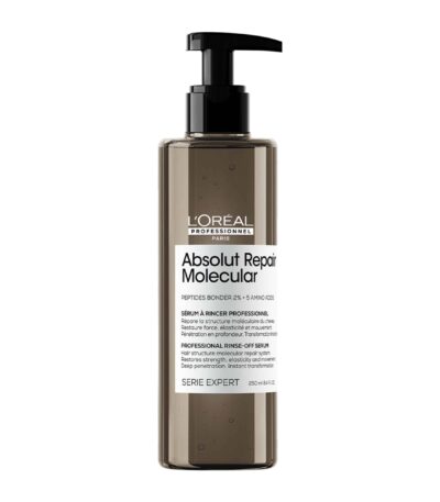 L’Oréal Professionnel Absolut Repair Molecular Serum 250ml Serum Επανόρθωσης Που Ξεβγάζεται Για Ταλαιπωρημένα Μαλλιά - Αναδομεί τη μοριακή δομή των μαλλιών*. Επαναφέρει τη δύναμη των μαλλιών**. - Βαθιά εισχώρηση, άμεση μεταμόρφωση. - Για όλους τους τύπους ταλαιπωρημένων μαλλιών. *Εργαστηριακό τεστ μετά από 15 εφαρμογές του Serum που ξεβγάζεται. **Εργαστηριακό τεστ μετά από εφαρμογή του Serum που ξεβγάζεται.