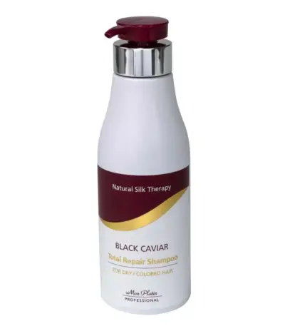 Mon Platin Black Caviar Total Repair Shampoo for Dry and Colored Hair 500ml Σαμπουάν Επανόρθωσης για Ξηρά/Βαμμένα με μαύρο χαβιάρι Θεραπεία ολικής αναδόμησης για εύθραυστα ξηρά/βαμμένα μαλλιά με ψαλίδα, που έχουν υποστεί τεχνική εργασία, βαφής, ανταύγειες, ισιωτική ή λεύκανση. pH 5.5-6.5