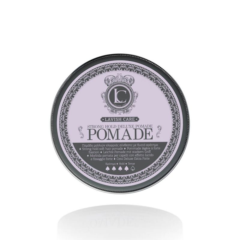 Lavish Care Strong Hold Deluxe Pomade ελαφριάς σύνθεσης με δυνατό κράτημα δίνοντας τον απόλυτο έλεγχο και ακρίβεια στα διάφορα look χωρίς να βαραίνει τα μαλλιά.
