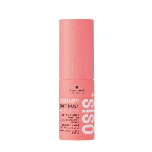 Schwarzkopf Professional Osis+ Soft Dust 10g Ειδικά σχεδιασμένο για μακριά μαλλιά, το OSiS Soft Dust είναι μια πούδρα για όγκο με ελαφρύ κράτημα, που αυξάνει ορατά την πυκνότητα των μαλλιών ενώ τα διατηρεί απαλά και ελαστικά.