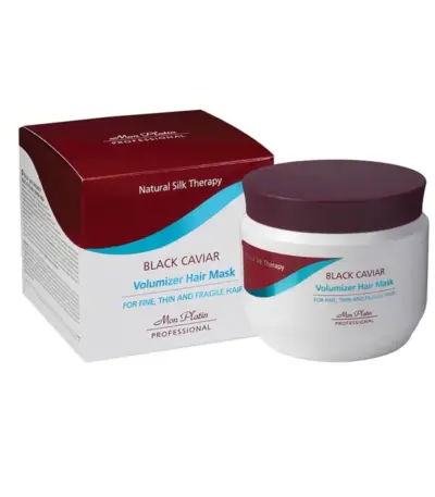 Mon Platin Black Caviar Volumizer Hair Mask for Fine Thin and Fragile Hair Για Όγκο σε λεπτά αραιά & εύθραυστα μαλλιά Θεραπεία με ζωτικά συστατικά και ενδυνάμωση