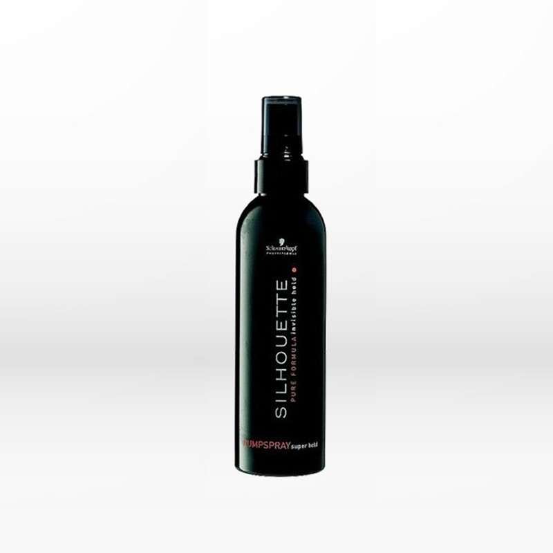Schwarzkopf Professional Silhouette Super Hold Pump Spray για πολύ δυνατό κράτημα που δημιουργεί σχήματα με ακρίβεια στη δομή.  Χαρίζει στα μαλλιά λάμψη.