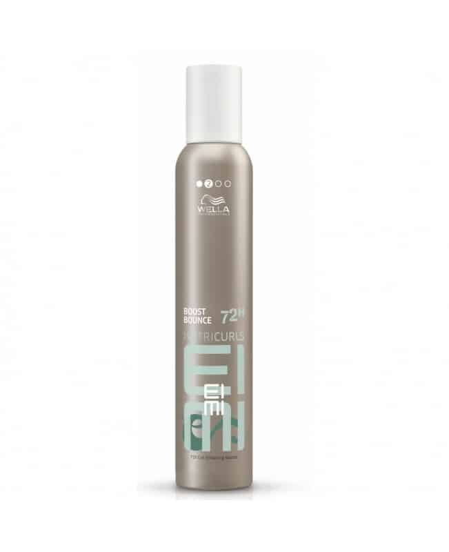 Wella Professional EIMI NutriCurls Boost Bounce Mousse 300ml Αφρός όγκου για σγουρά μαλλιά. Ενισχύστε τις μπούκλες σας με έξτρα όγκο, λάμψη, υφή και μείωση φριζαρίσματος. ΚΡΑΤΗΜΑ ΕΠΙΠΕΔΟΥ 2