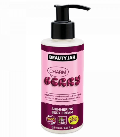 Beauty Jar "Charm Berry" Shimmering Body Cream,150ml. Χωρίς SLS, Parabens και πειράματα σε ζώα. Kρέμα σώματος με Shimmer.