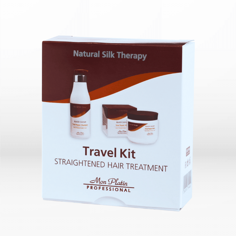 mon-platin-black-caviar-travel-kit-straightened-hair-treatment-2x50ml - GoHair.gr Black Caviar Total Repair For Straightened Hair Shampoo 50ml. Black Caviar Total Repair For Straightened Hair Mask 50ml.
