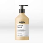 L'Oreal Professionnel Absolut Repair Shampoo 500ml Εμπλουτισμένη με GOLD QUINOA + ΠΡΩΤΕΪΝΗ, η επαγγελματική σύνθεση του Instant Resurfacing Shampoo καθαρίζει και αναδομεί αμέσως τα ταλαιπωρημένα μαλλιά, προσφέροντάς τους ανάλαφρη αίσθηση.