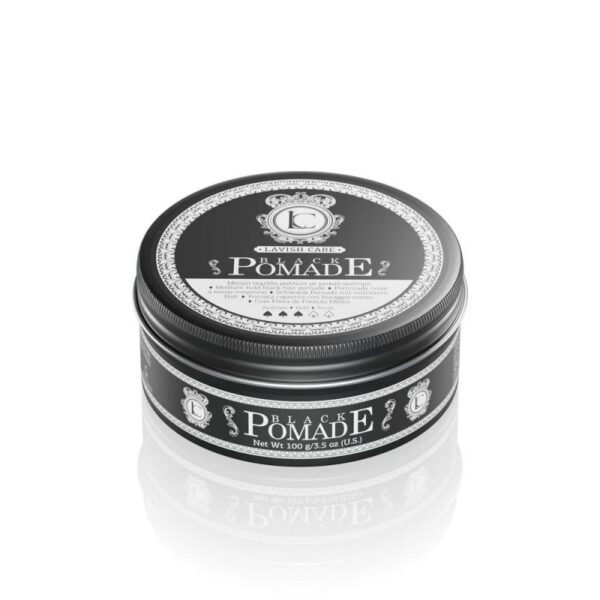 Black Pomade μεσαίου κρατήματος, καλύπτει γκρι τρίχες στα μαύρα μαλλιά. Το χρώμα είναι προσωρινό αλλά δεν χάνεται με ένα απλό βρέξιμο των μαλλιών.