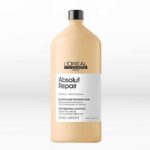 L'Oreal Professionel Absolut Repair Shampoo 1500ml Εμπλουτισμένη με GOLD QUINOA + ΠΡΩΤΕΪΝΗ, η επαγγελματική σύνθεση του Instant Resurfacing Shampoo καθαρίζει και αναδομεί αμέσως τα ταλαιπωρημένα μαλλιά, προσφέροντάς τους ανάλαφρη αίσθηση.