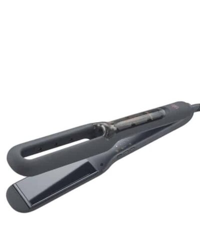 Πρέσα ισιώματος μαλλιών με ενσωματωμένη δεξαμενή ιονισμένου νερού που γίνεται ψυχρός ατμός.