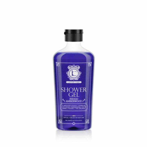 Lavish Care Barber Shower Gel Indigo Amberwood 300ml Aναζωογονητικό αφρόλουτρο με νότες περγαμόντο και κεχριμπαριού.