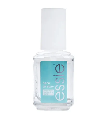 Essie Nail Care Here To Stay Base Coat 13,5ml Η καινοτόμος color-adhesive τεχνολογία εφαρμόζεται με ευκολία, προσφέροντας προστασία από την αλλοίωση του φυσικού χρώματος των νυχιών, με αποτέλεσμα η διάρκεια του μανικιούρ να παρατείνεται.