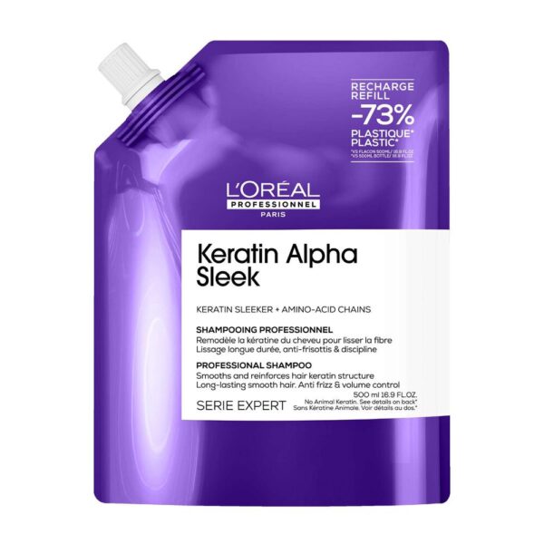 L'Oreal Professionel Keratin Alpha Sleek Shampoo 500ml Refill