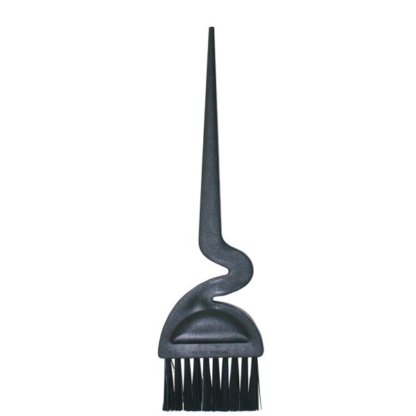 Black small detailing paintbrush with a twisted ergonomic handle and stiff bristles.