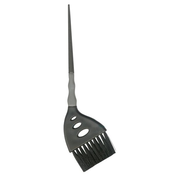 Combination cleaning tool with a long, pointed metal spike at the top and a small bristle brush at the bottom, mounted on a dark handle.