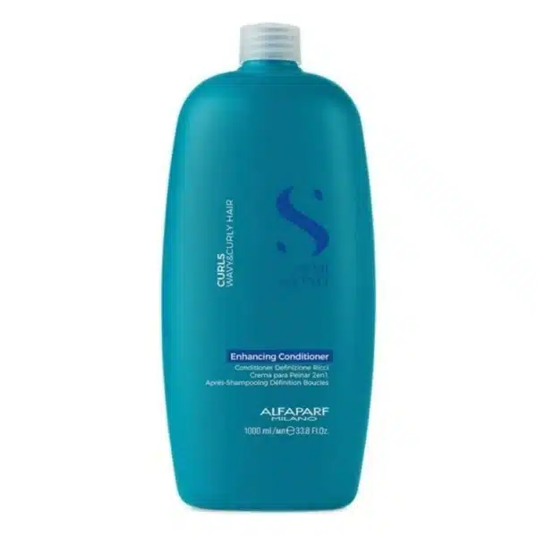 Blue bottle of Alfaparf Milano Enhancing Conditioner for curls (1000 ml).