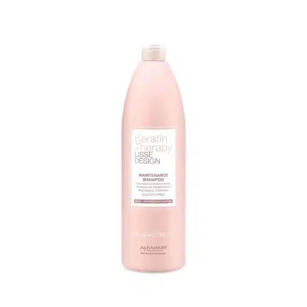 Pink bottle of Keratin Therapy Maintenance Shampoo by Alfaparf Milano (Lisse Design)