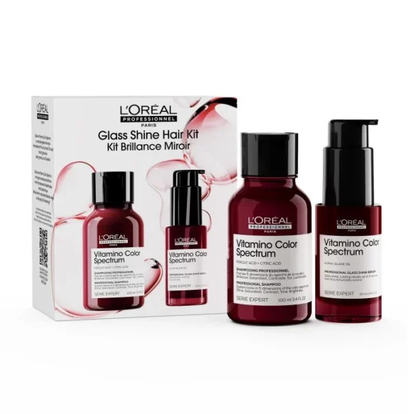 L'Oreal Professionnel Vitamino Color Spectrum Mini Duo Set (Shampoo 100ml + Glass Shine Serum 30ml)