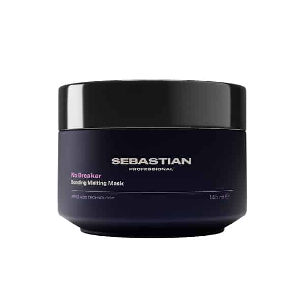 Sebastian Professional No Breaker Bonding Melting Mask in a dark blue jar with a black lid (145 ml)