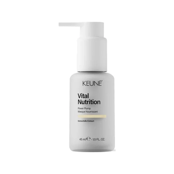 Keune Vital Nutrition Power Plump hair masque bottle with pump, Immortelle Extract, 45 ml.